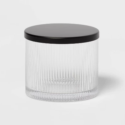 Ribbed Glass Canister Black - Threshold™ Ribbed Glass Canister Black - Threshold™ -Bathroom Products Store GUEST 99261213 ff21 4a10 94aa d90bf00ac6e7