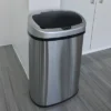 ITouchless Rolling Sensor Kitchen Trash Can With Wheels And AbsorbX Odor Filter Oval 13 Gallon Silver Stainless Steel -Bathroom Products Store GUEST 9a712899 3693 4362 a4fc 19bfd9ec85d0