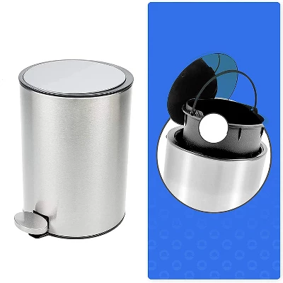 Bamodi 3L Stainless Steel Bathroom Wastebasket with Removable Inner Bucket & Lid Bamodi 3L Stainless Steel Bathroom Wastebasket With Removable Inner Bucket & Lid -Bathroom Products Store GUEST 9c2b2698 3c28 450b bdfe e220286442cc