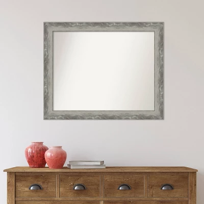 33" x 27" Non-Beveled Waveline Silver Narrow Bathroom Wall Mirror - Amanti Art 33" X 27" Non-Beveled Waveline Silver Narrow Bathroom Wall Mirror - Amanti Art -Bathroom Products Store GUEST 9e204fbc 7bea 47e5 a378 6fe00b86d003