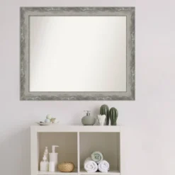 33" X 27" Non-Beveled Waveline Silver Narrow Bathroom Wall Mirror - Amanti Art 7 33" X 27" Non-Beveled Waveline Silver Narrow Bathroom Wall Mirror - Amanti Art -Bathroom Products Store GUEST 9e4d8db4 976e 48b5 b2f2 aac9b57d7e90
