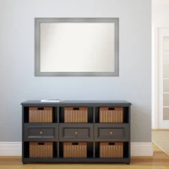 40" X 28" Non-Beveled Flair Bathroom Wall Mirror Polished Nickel - Amanti Art -Bathroom Products Store GUEST a29f9bd7 f34a 4505 b596 b10b8ed20cca