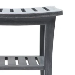 Redmon 20'' X 13.5'' X 17.5'' Contemporary Teak Wooden Bench With Bottom Storage Shelf For Indoors And Outdoors, Weathered Gray -Bathroom Products Store GUEST a2bde561 fd36 4500 ae45 8802ab463157