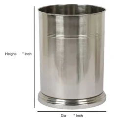 Dual Ridge Small Round Vintage Bathroom Wastebasket - Nu Steel