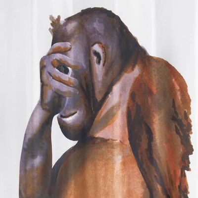 Weight Watcher Monkey Shower Curtain White/Brown - Allure Home Creations Weight Watcher Monkey Shower Curtain White/Brown - Allure Home Creations -Bathroom Products Store GUEST a98ed3b1 8f5a 41fc a62c 5d037e5d9dd2