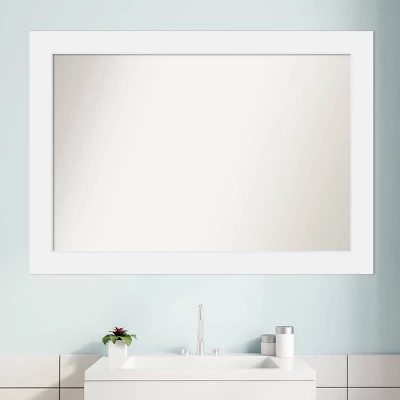 41" x 29" Non-Beveled Corvino Wood Bathroom Wall Mirror White - Amanti Art 41" X 29" Non-Beveled Corvino Wood Bathroom Wall Mirror White - Amanti Art -Bathroom Products Store GUEST a9b4c641 809c 4b61 a257 fe9fda14b386