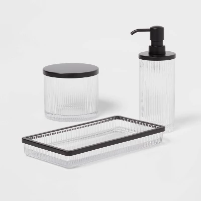 Ribbed Glass Canister Black - Threshold™ Ribbed Glass Canister Black - Threshold™ -Bathroom Products Store GUEST aa51dd07 ce0c 4a83 ab64 74e470c42319