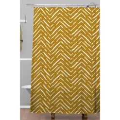 Iveta Abolina La Jardin Noir III Shower Curtain Yellow - Deny Designs