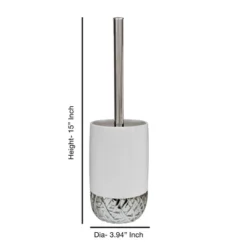 Round Shaped Resin Toilet Brush Holder White - Nu Steel