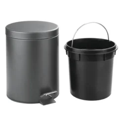 Step Can Wastebasket Matte Gray - IDESIGN -Bathroom Products Store GUEST ad687c56 52ac 4c7d 8a18 ad094fdcc7c3