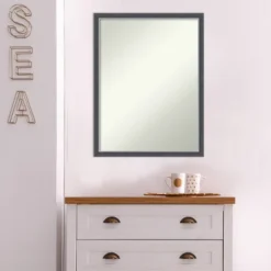 20" X 26" Non-Beveled Eva Thin Bathroom Wall Mirror Black - Amanti Art -Bathroom Products Store GUEST adae10ce 3a8f 4f6d a1f4 7cac6ec0f04d