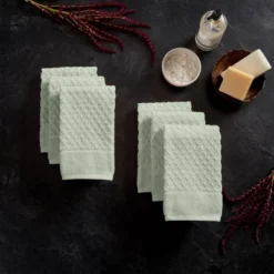 6pc Cotton Diamond Textured Hand Towel Set - Isla Jade 12 6pc Cotton Diamond Textured Hand Towel Set - Isla Jade -Bathroom Products Store GUEST ae11875d 9983 4e1b ba54 2039c074d10a