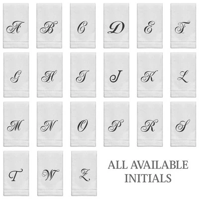 Creative Scents Set of 2 White Fingertip Monogrammed Towels, Black Embroidered Creative Scents Set Of 2 White Fingertip Monogrammed Towels, Black Embroidered -Bathroom Products Store GUEST af25586f d717 425b 91c2 5b7ecedae4b3
