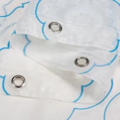 Kate Aurora Blue, White & Frosted Clear Moroccan Medallion Peva Vinyl Eco Friendly Shower Curtain - Standard Size -Bathroom Products Store GUEST b06e632d dac8 4cdb b944 dfe1063d52b6