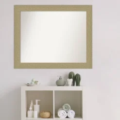 32" X 26" Non-Beveled Mosaic Bathroom Wall Mirror Gold - Amanti Art -Bathroom Products Store GUEST b11d9545 d504 43a9 9823 70d343b0140a