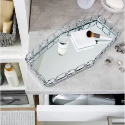 Circles And Squares Design Bathroom Tray Chrome - Home Details -Bathroom Products Store GUEST b22edf81 5d64 46f6 8dff 3b014ec3d465