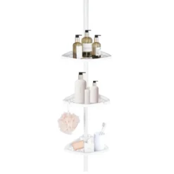 J&V TEXTILES Rustproof Shower Caddy Corner For Bathroom,Bathtub Storage Organizer For Shampoo Accessories,3 Or 4 Tier Adjustable Shelves With Tension Pole,Up To 8 Feet -Bathroom Products Store GUEST b2d31065 fd3c 4c4a 9ea3 a8a6c7113a9f