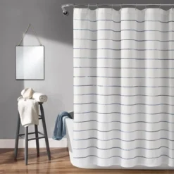 Ombre Striped Yarn Dyed Cotton Shower Curtain - Lush Décor -Bathroom Products Store GUEST b4c7a123 e9aa 45d9 85b1 d383003306b3