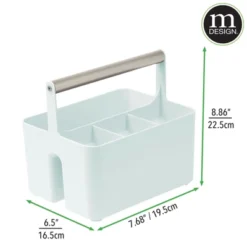 MDesign Plastic Tote, Divided Basket Bin With Metal Handle -Bathroom Products Store GUEST b4edfacb 5dfb 42e6 bdbf 3c59e41754aa