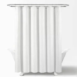 72"x72" Drew Stripe Farmhouse Silver-Infused Antimicrobial Shower Curtain Gray - Lush Décor 5 72"x72" Drew Stripe Farmhouse Silver-Infused Antimicrobial Shower Curtain Gray - Lush Décor -Bathroom Products Store GUEST b62dee21 b348 4e55 980f 35ca562827b9