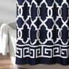 Maze Border Shower Curtain Navy - Lush Décor -Bathroom Products Store GUEST b7abbbbb 5cc4 4a15 a7d8 659a2af21894