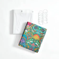 14pc Boho Chic Shower Curtain With Peva Lining And Rings Set Navy - Lush Décor -Bathroom Products Store GUEST b83df433 4ec7 4e15 bf49 21fd3c5707cb