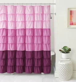 GoodGram Montauk Accents Home Gypsy Ombre Ruffled Fabric Shower Curtain - Standard Length -Bathroom Products Store GUEST b9023387 7a53 4e57 bd54 3096f17e064c