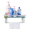 Vdomus 15.2" X 4.5" Rectangular Wall Mounted Glass Bathroom Shelf With Hand Towel Bar, Clear -Bathroom Products Store GUEST b962cd35 45ee 47ca 8cf8 d020ec5b0a17