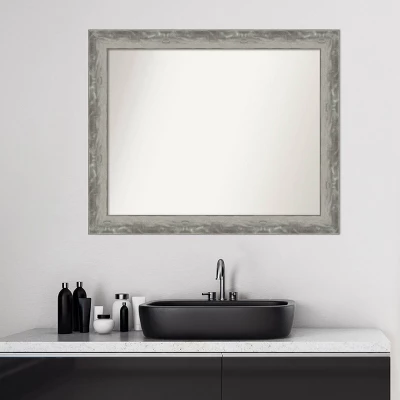 33" x 27" Non-Beveled Waveline Silver Narrow Bathroom Wall Mirror - Amanti Art 33" X 27" Non-Beveled Waveline Silver Narrow Bathroom Wall Mirror - Amanti Art -Bathroom Products Store GUEST b9746f67 6cb5 4b10 8589 939ca5d9fcbf