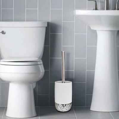 Round Shaped Resin Toilet Brush Holder White - Nu Steel Round Shaped Resin Toilet Brush Holder White - Nu Steel -Bathroom Products Store GUEST bb7a47d0 d0c9 440c 84ff 3a81e4eacf1e