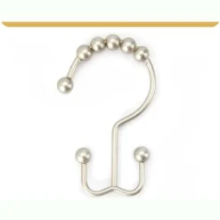 2lbDepot Double Shower Curtain Hooks Rings (Brushed Nickel - Set Of 12 -Bathroom Products Store GUEST bbf238ed b6f0 45a1 b469 a034d9a1d7f7