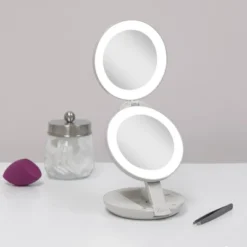 4.75" Round Dual LED Lighted Travel Makeup Mirror - Zadro -Bathroom Products Store GUEST c07b7377 e520 4bee ac30 caed2a403bfb