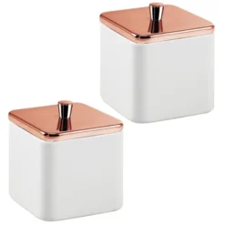 MDesign Square Metal Bathroom Vanity Canister Apothecary Jar 2 Pack -Bathroom Products Store GUEST c0b81bba 4bd5 446c b7dd a39a8f9e1b61