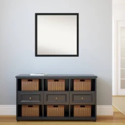 28" X 28" Non-Beveled Grace Narrow Bathroom Wall Mirror Brushed Metallic Black - Amanti Art -Bathroom Products Store GUEST c1936210 d2fd 4c42 85e0 5fde35d874c7