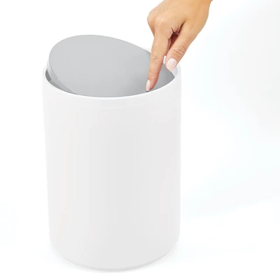 mDesign Round Swing Trash Can Garbage Bin MDesign Round Swing Trash Can Garbage Bin -Bathroom Products Store GUEST c1d547b2 ac7c 4eb2 980f 90bb6ac97f96