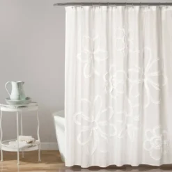 Single Ruffle Flower Shower Curtain - Lush Décor -Bathroom Products Store GUEST c3b28261 86fc 4f62 9ba5 3569d125099e