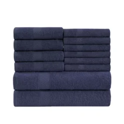 Absorbent Eco-Friendly Cotton Assorted 12-Piece Bath, Hand, Face Towel Set By Blue Nile Mills -Bathroom Products Store GUEST c489b586 7abf 4fd5 96a2 c6fa1d0e6e27