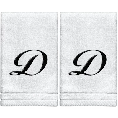 Creative Scents Set of 2 White Fingertip Monogrammed Towels, Black Embroidered Creative Scents Set Of 2 White Fingertip Monogrammed Towels, Black Embroidered -Bathroom Products Store GUEST c4c9af7d 8706 4a4a 943c a2c514dcd1af