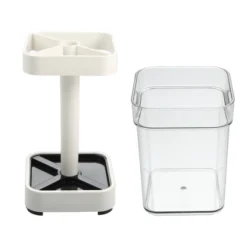 Unique Bargains Toothbrush Holder Stand With Cover With 3 Slots ABS For Bathroom For Toothpaste White 8.86''x2.87'' 1Pc -Bathroom Products Store GUEST c5ce45d8 4f65 4b9f 8c95 f97adbbe43f6