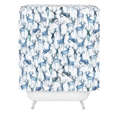Ninola Design Watercolor Deer Christmas Shower Curtain - Deny Designs Ninola Design Watercolor Deer Christmas Shower Curtain - Deny Designs -Bathroom Products Store GUEST c7752ef4 cc0f 4ab2 8b3e 3afa3bc54a25