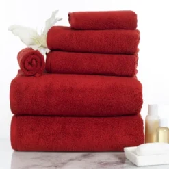 6pc Solid Bath Towels And Washcloths - Yorkshire Home
