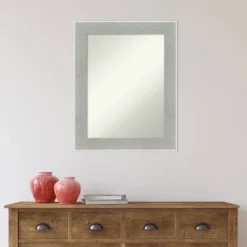 23" X 29" Non-Beveled Glam Linen Bathroom Wall Mirror Gray - Amanti Art -Bathroom Products Store GUEST cd2d71e3 526e 43f7 a53b 124fef0a5b80
