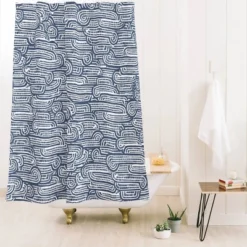 Dash And Ash Drift Shower Curtain Blue - Deny Designs
