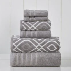 Modern Threads 6 Piece Yard Dyed Towel Set, Oxford. -Bathroom Products Store GUEST d080effd 5639 44ce 87d5 af06cedc5403
