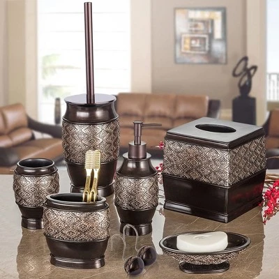 Creative Scents Dublin Brown 6-Piece Bathroom Accessories Set Creative Scents Dublin Brown 6-Piece Bathroom Accessories Set -Bathroom Products Store GUEST d3752428 d951 4090 a32c 1f0653cd1f79