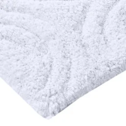 Knightsbridge Beautiful Circle Design Premium Quality Year Round Cotton With Non-Skid Back Bath Rug White -Bathroom Products Store GUEST d57b7f70 201e 4cfb a85b eb3f4efe22ee