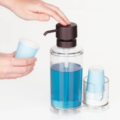 mDesign Modern Plastic Mouthwash Pump Caddy and Disposable Cup Holder MDesign Modern Plastic Mouthwash Pump Caddy And Disposable Cup Holder -Bathroom Products Store GUEST d5f9b673 f9f5 443b a8db 787f5b677f3b