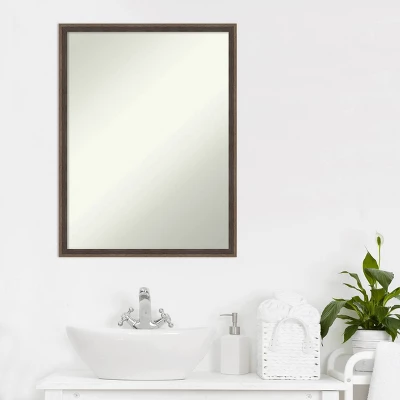 19" x 25" Non-Beveled Hardwood Wedge Wood Bathroom Wall Mirror Mocha Brown - Amanti Art 19" X 25" Non-Beveled Hardwood Wedge Wood Bathroom Wall Mirror Mocha Brown - Amanti Art -Bathroom Products Store GUEST d68637cd 4a9d 483d 828e 63e0591994c0