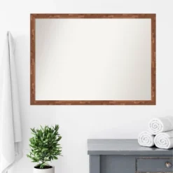 41" X 30" Non-Beveled Fresco Wood Bathroom Wall Mirror Light Pecan Brown - Amanti Art 9 41" X 30" Non-Beveled Fresco Wood Bathroom Wall Mirror Light Pecan Brown - Amanti Art -Bathroom Products Store GUEST d72aeb0f 2830 4d23 97a0 cad266896922