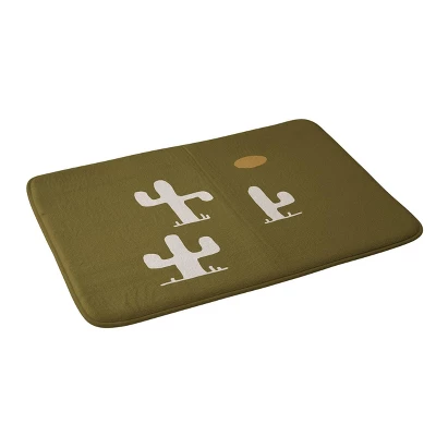 Urban Wild Studio Saguaro Silent Disco Heavy Memory Foam Bath Mat Green - Deny Designs